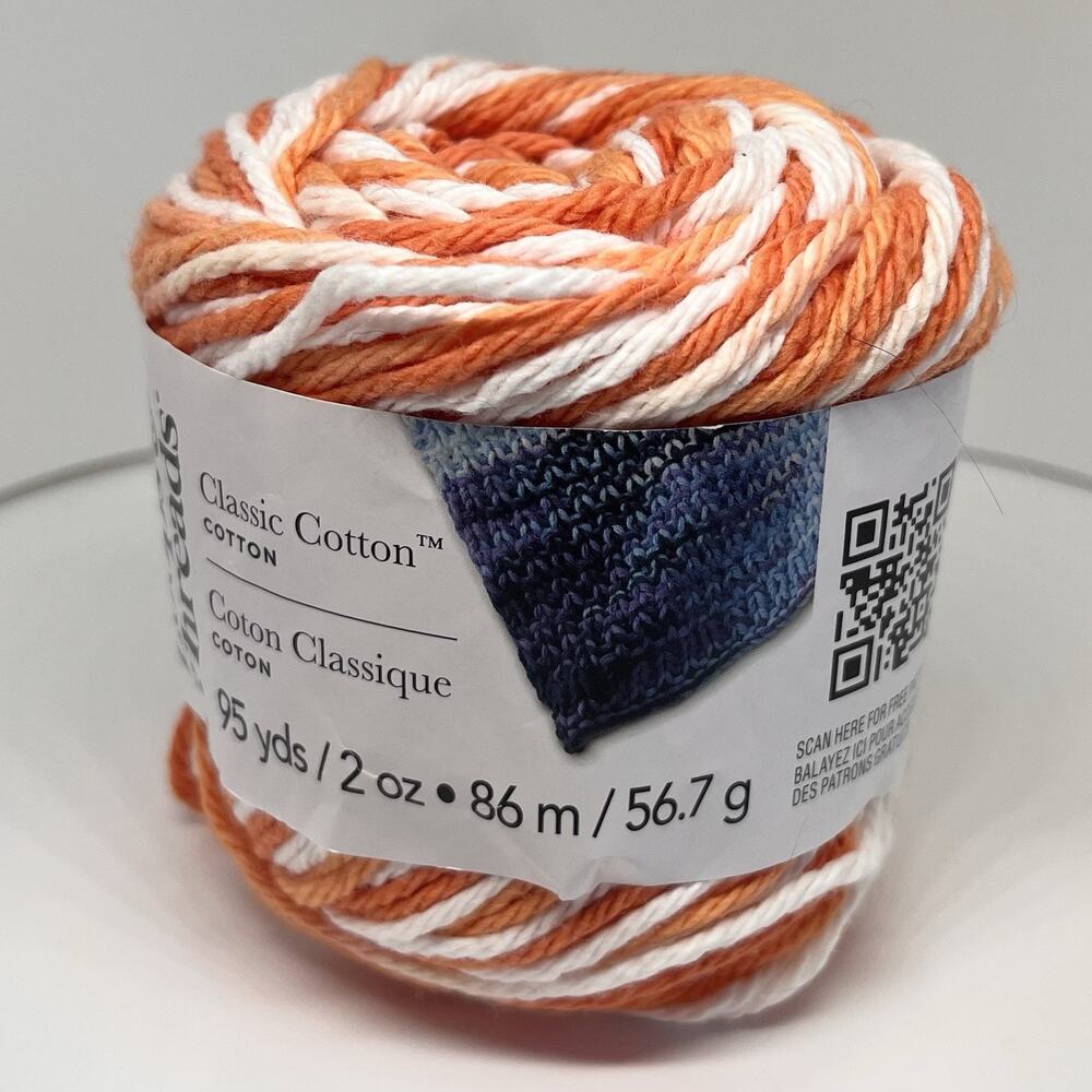 Loops & Threads Classic Cotton Yarn, Creamsicle Ombré